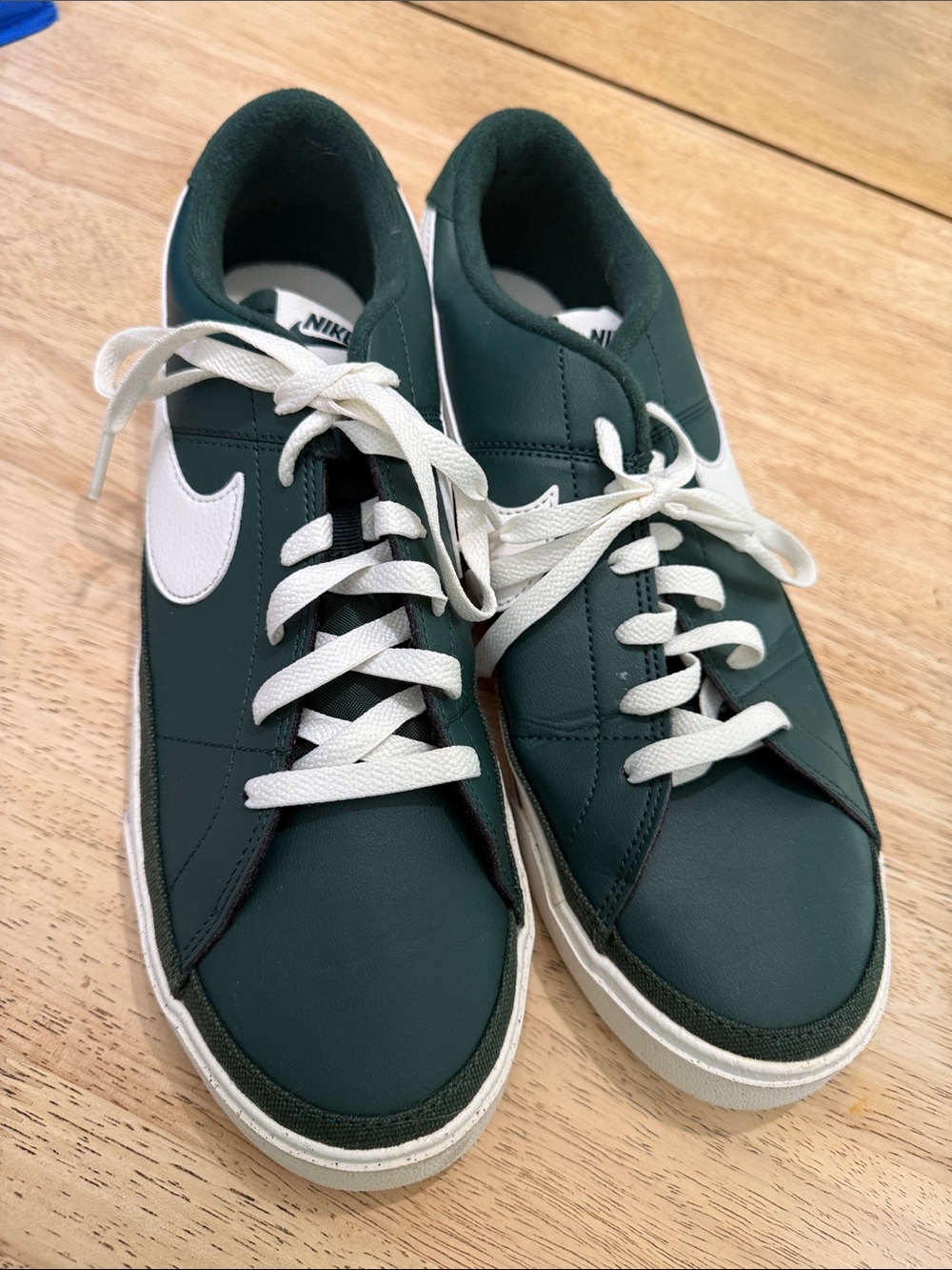 Nike Men's Dark Green & White Low-Top Sneakers